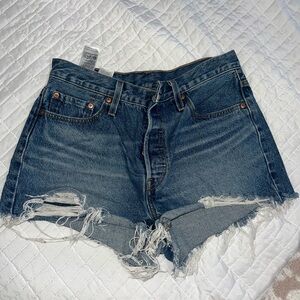 Levi's 501 hi rise button fly shorts